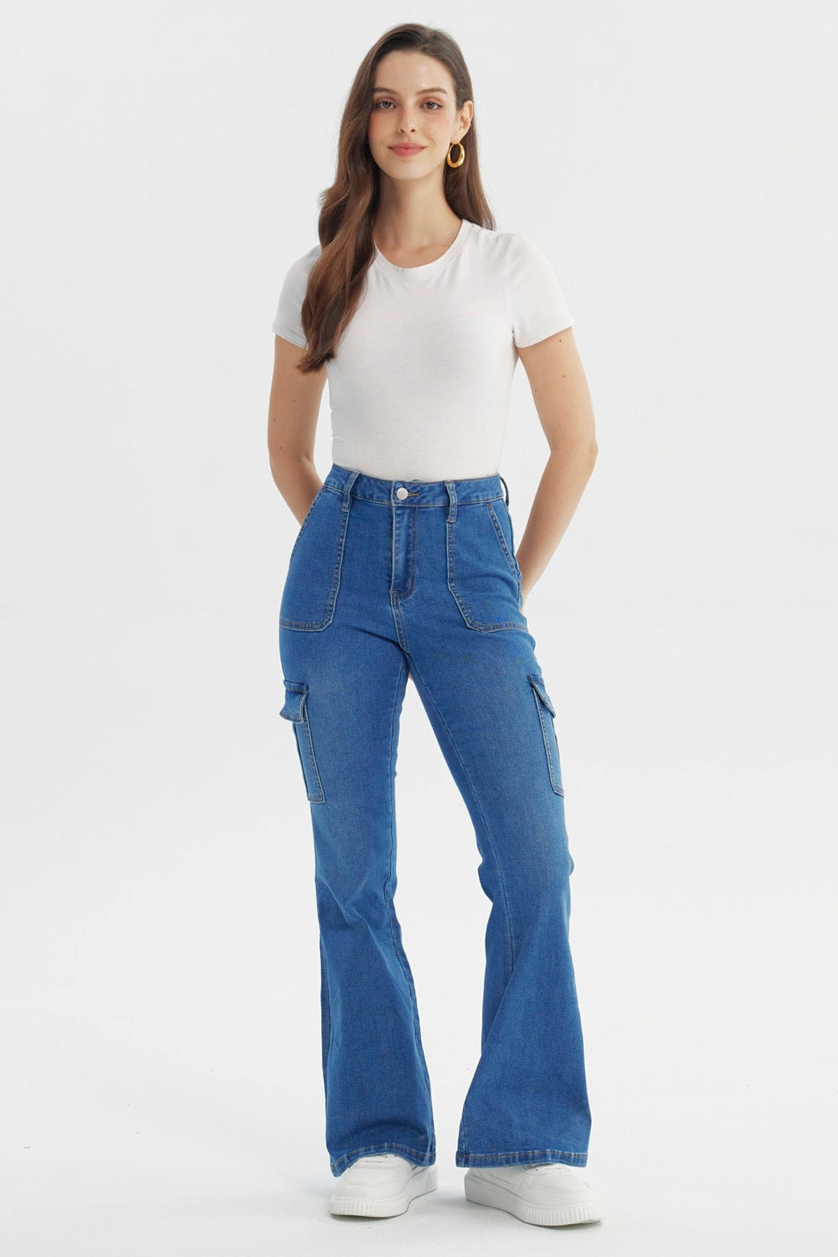 Jeans Mujer Flare Azul