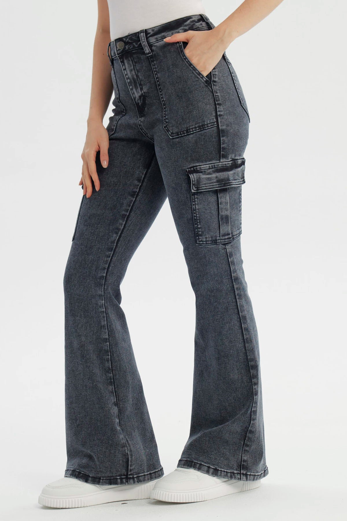Jeans Mujer Flare Negro