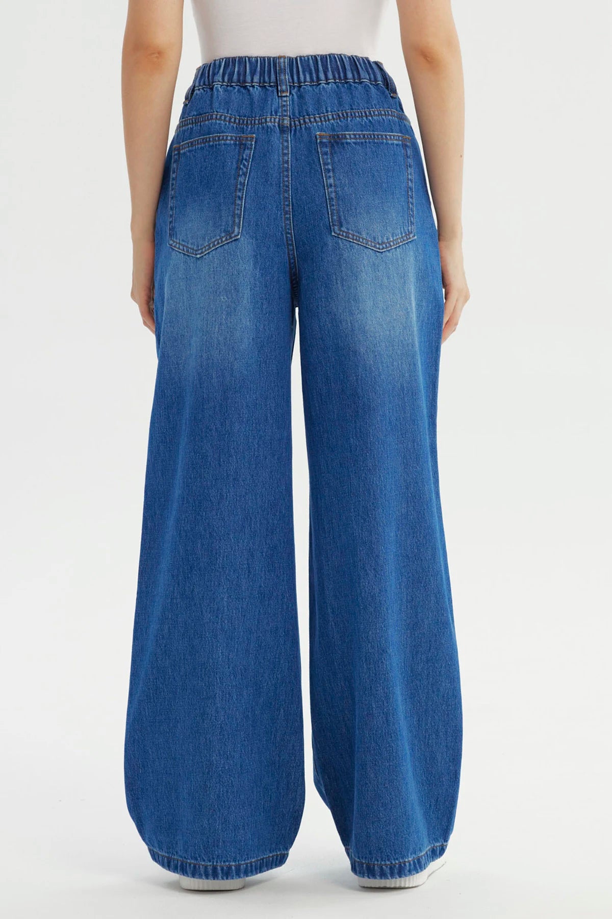 Jeans Mujer Moda Wide Leg Azul
