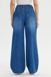 Jeans Mujer Moda Wide Leg Azul