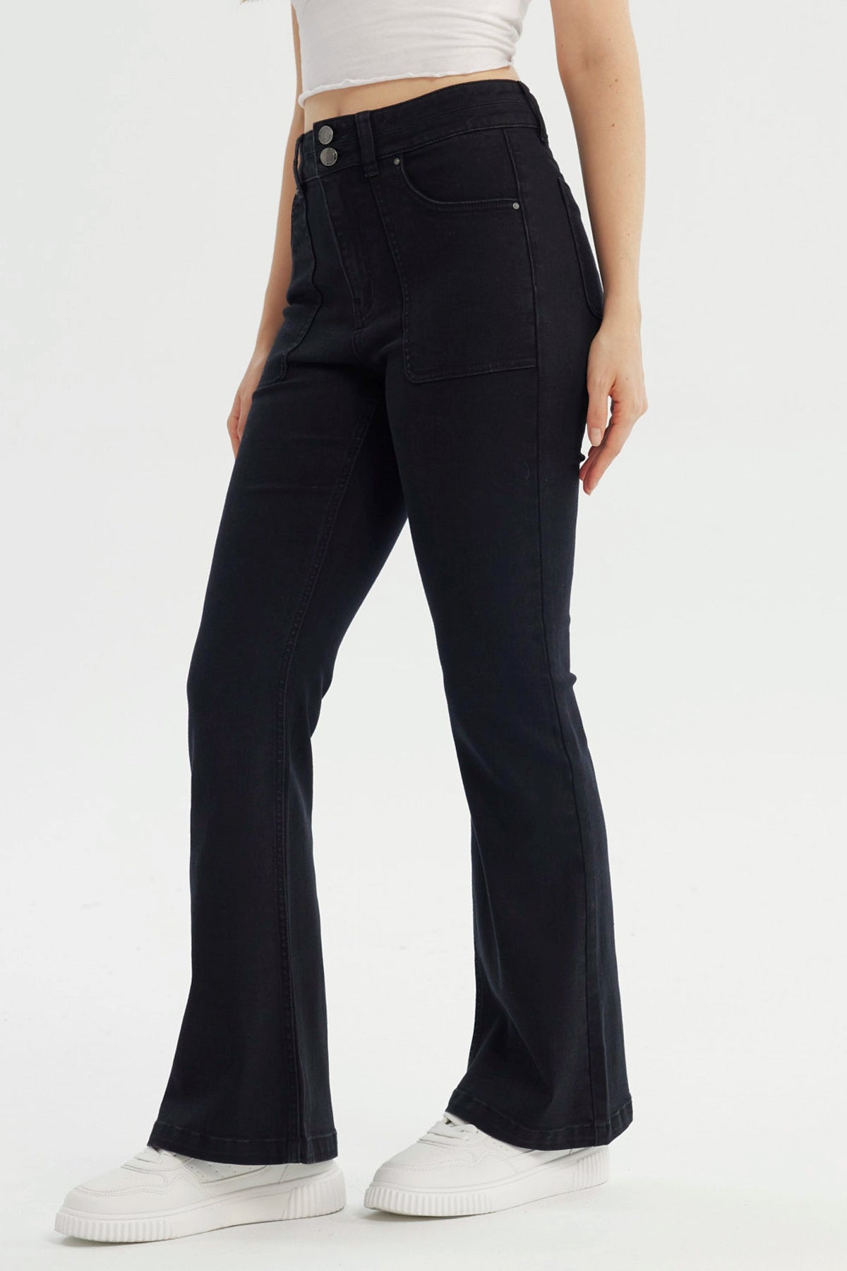 Jeans Mujer Flare Negro