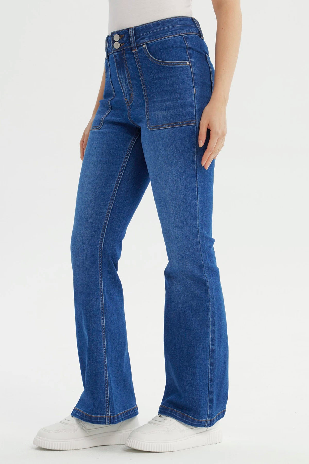Jeans Mujer Flare Azul