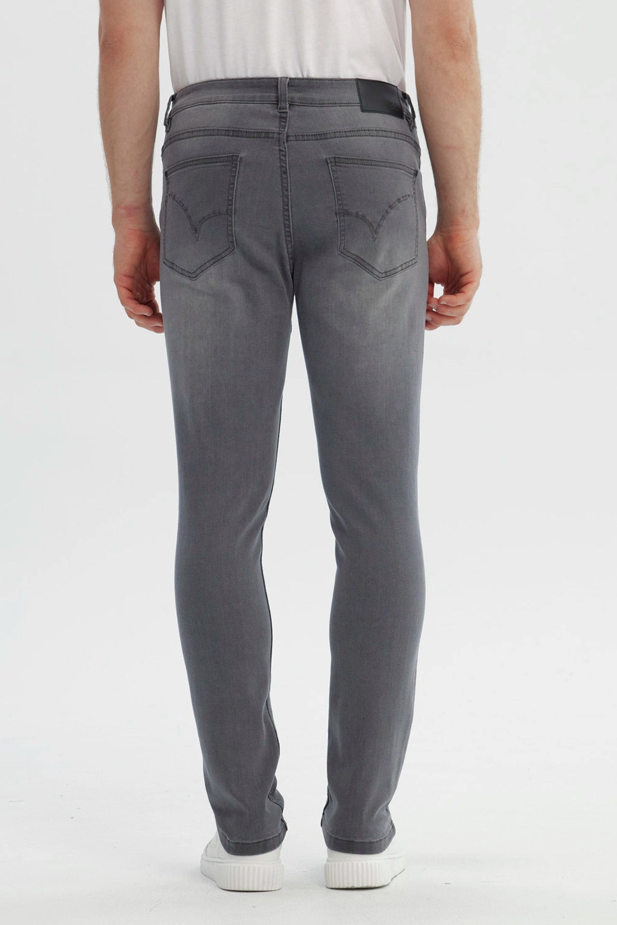 Jeans Hombre Skinny Gris Oscuro