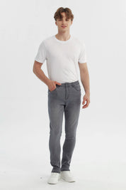 Jeans Hombre Skinny Gris Oscuro