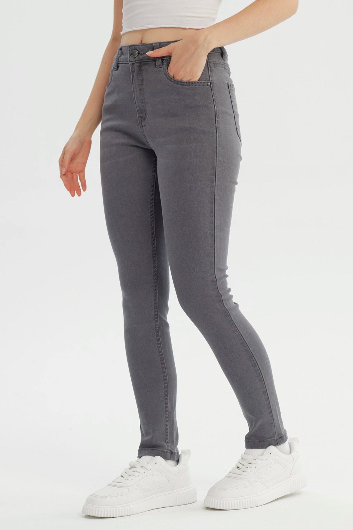 Jeans Mujer Super Skinny Estela Gris