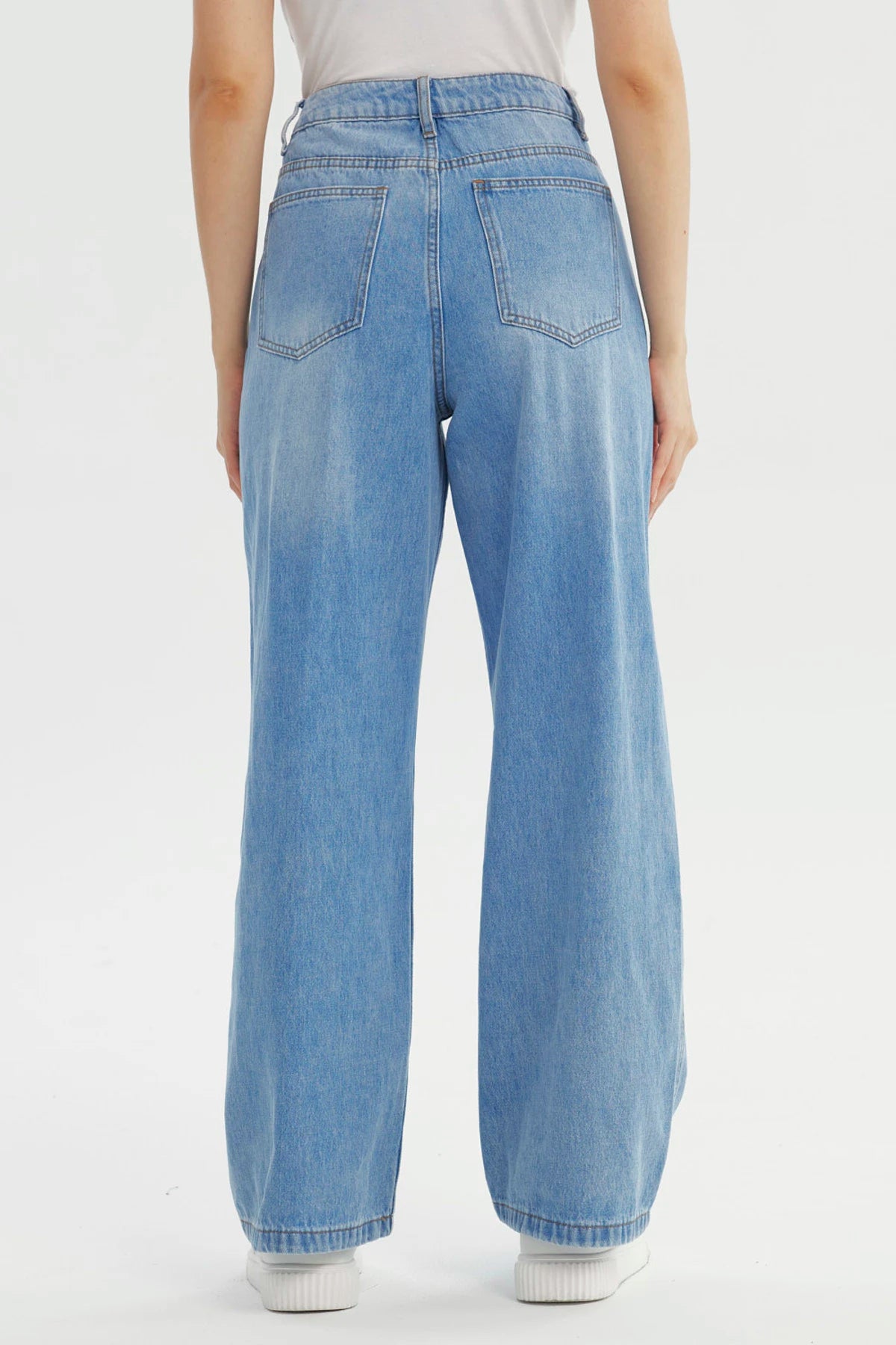 Jeans Mujer Calce Recto Azul Claro