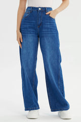 Jeans Calce Recto Mujer Azul