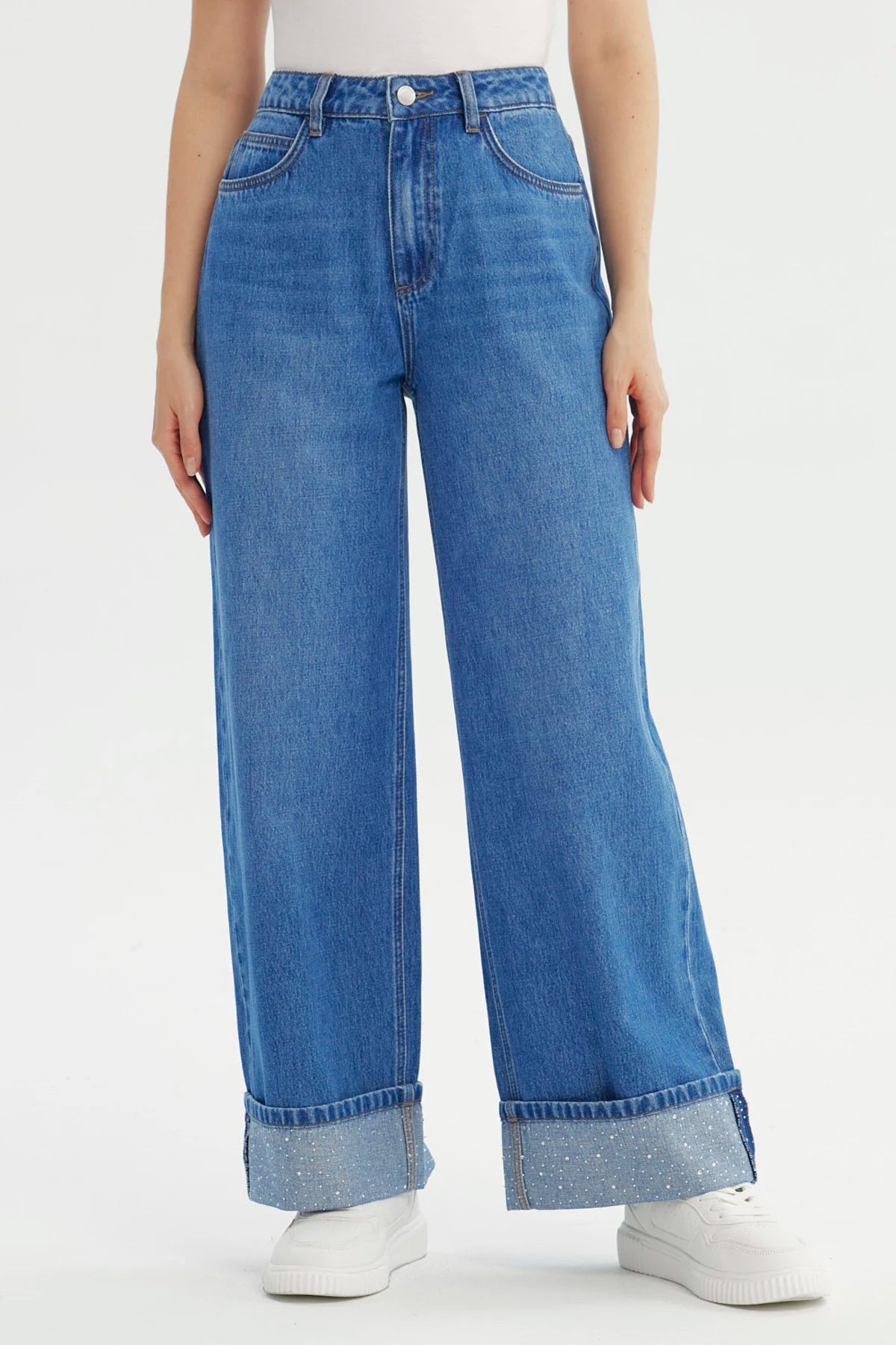 Jeans Mujer Baggy Azul