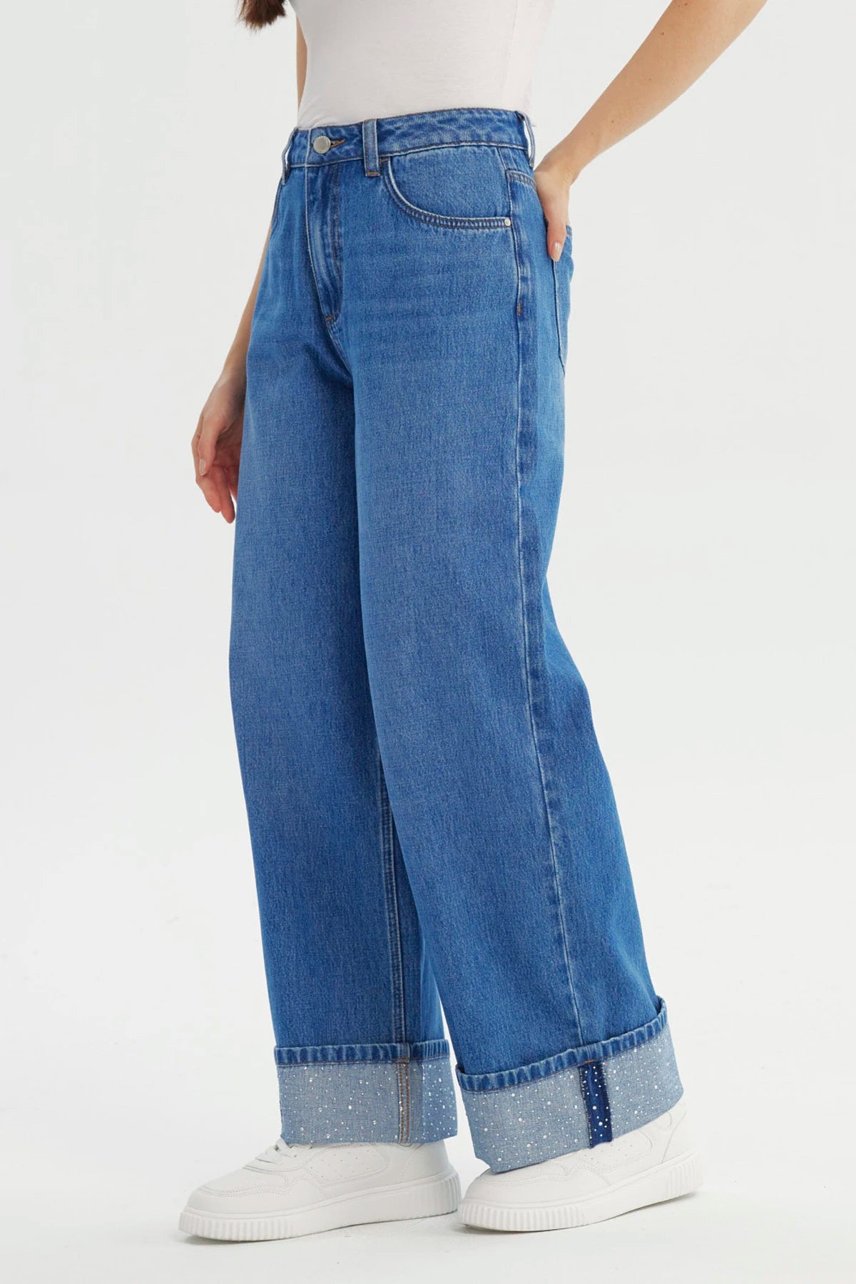 Jeans Mujer Baggy Azul