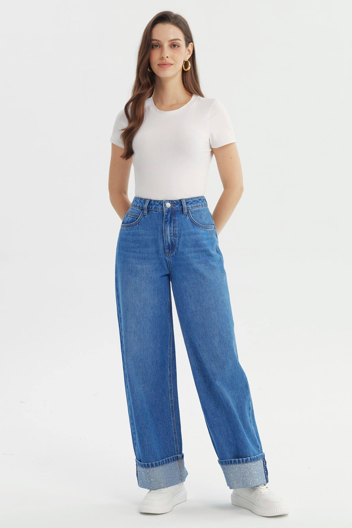Jeans Mujer Baggy Azul