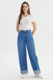 Jeans Mujer Baggy Azul