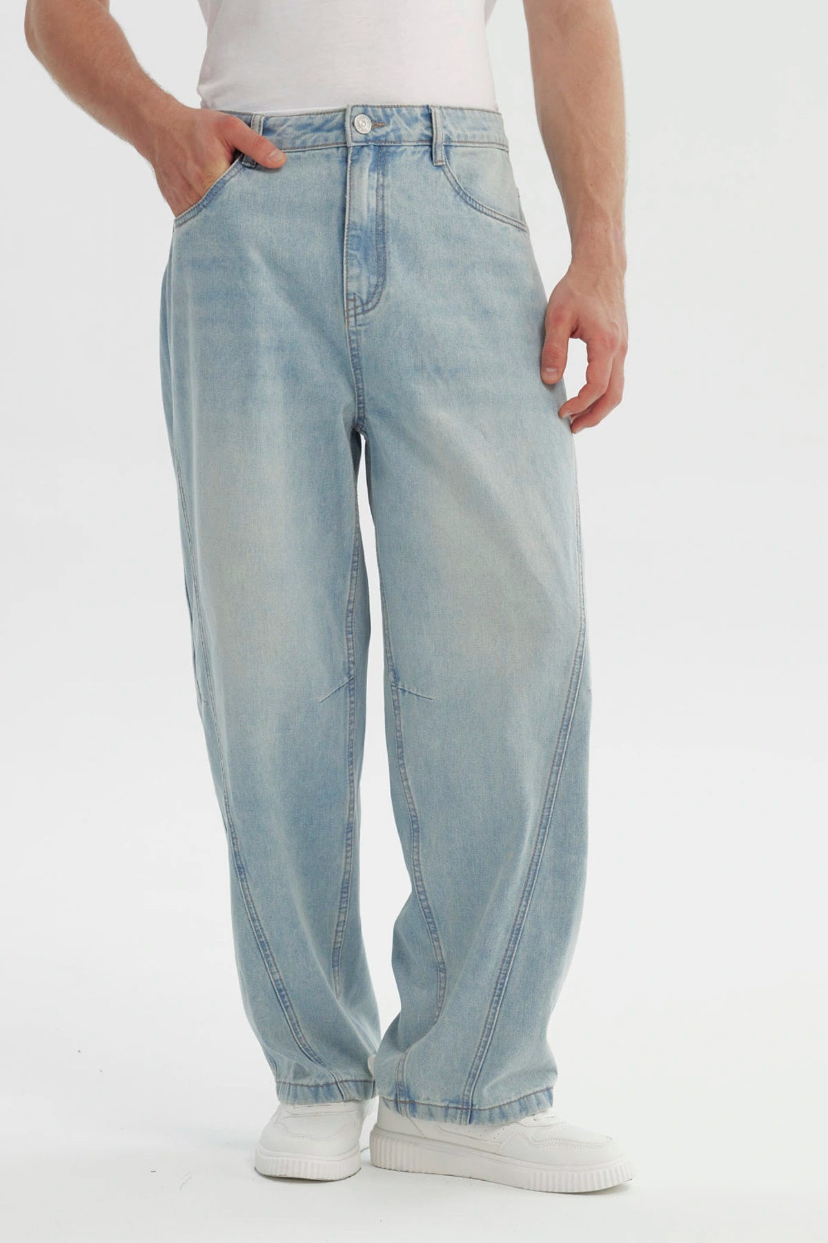 Jeans Hombre Straight Azul Claro