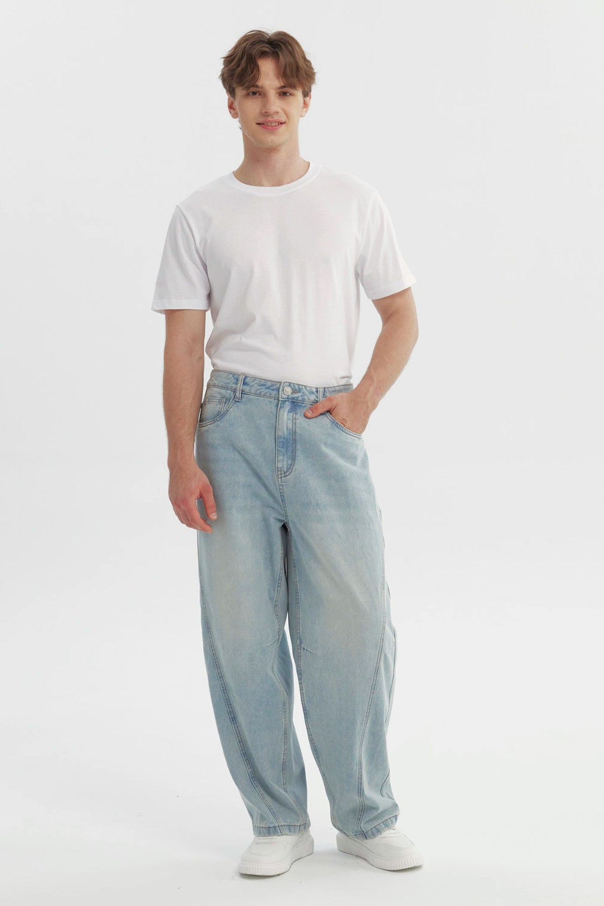 Jeans Hombre Straight Azul Claro