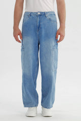Jeans Straight Hombre Azul Claro
