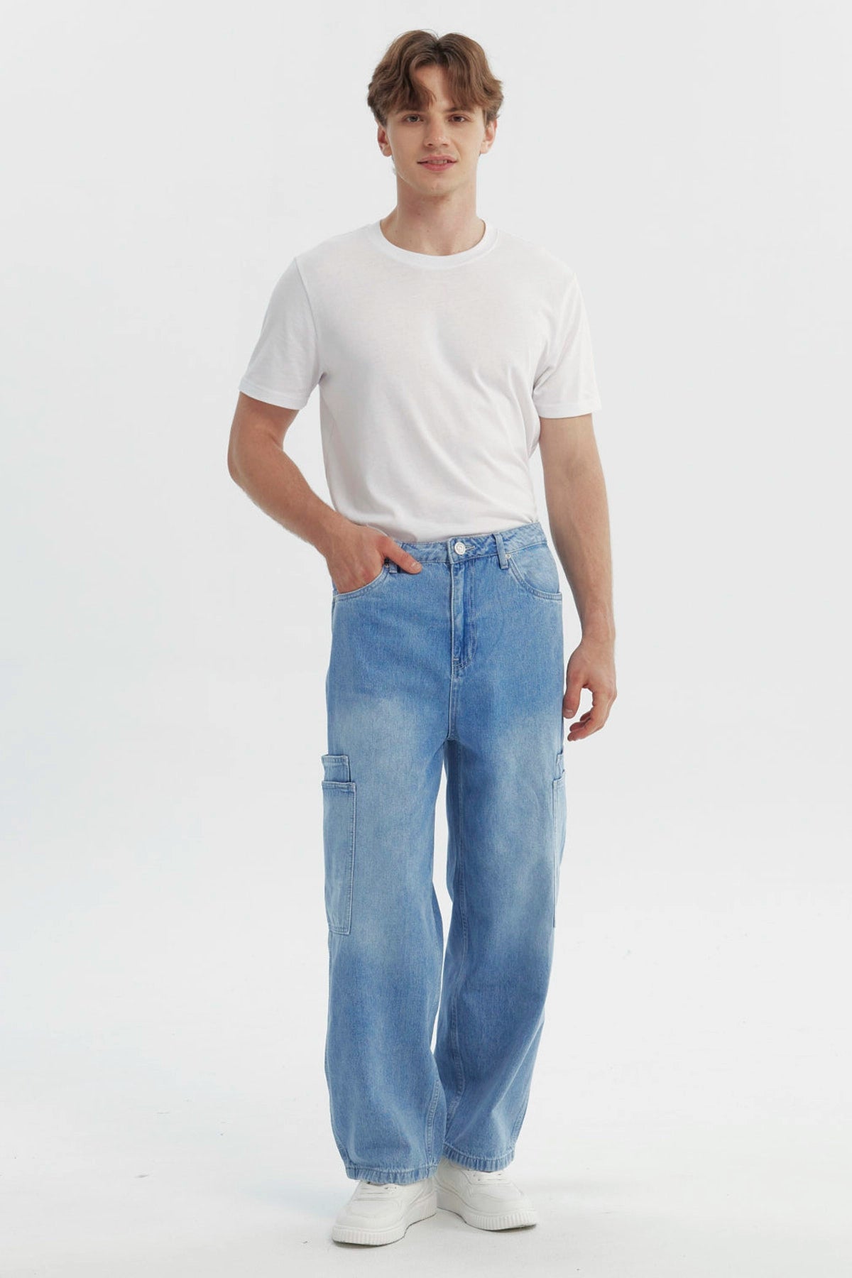 Jeans Hombre Straight Azul Claro