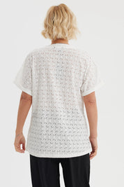 Polera Mujer Lisa Abotonada Crudo