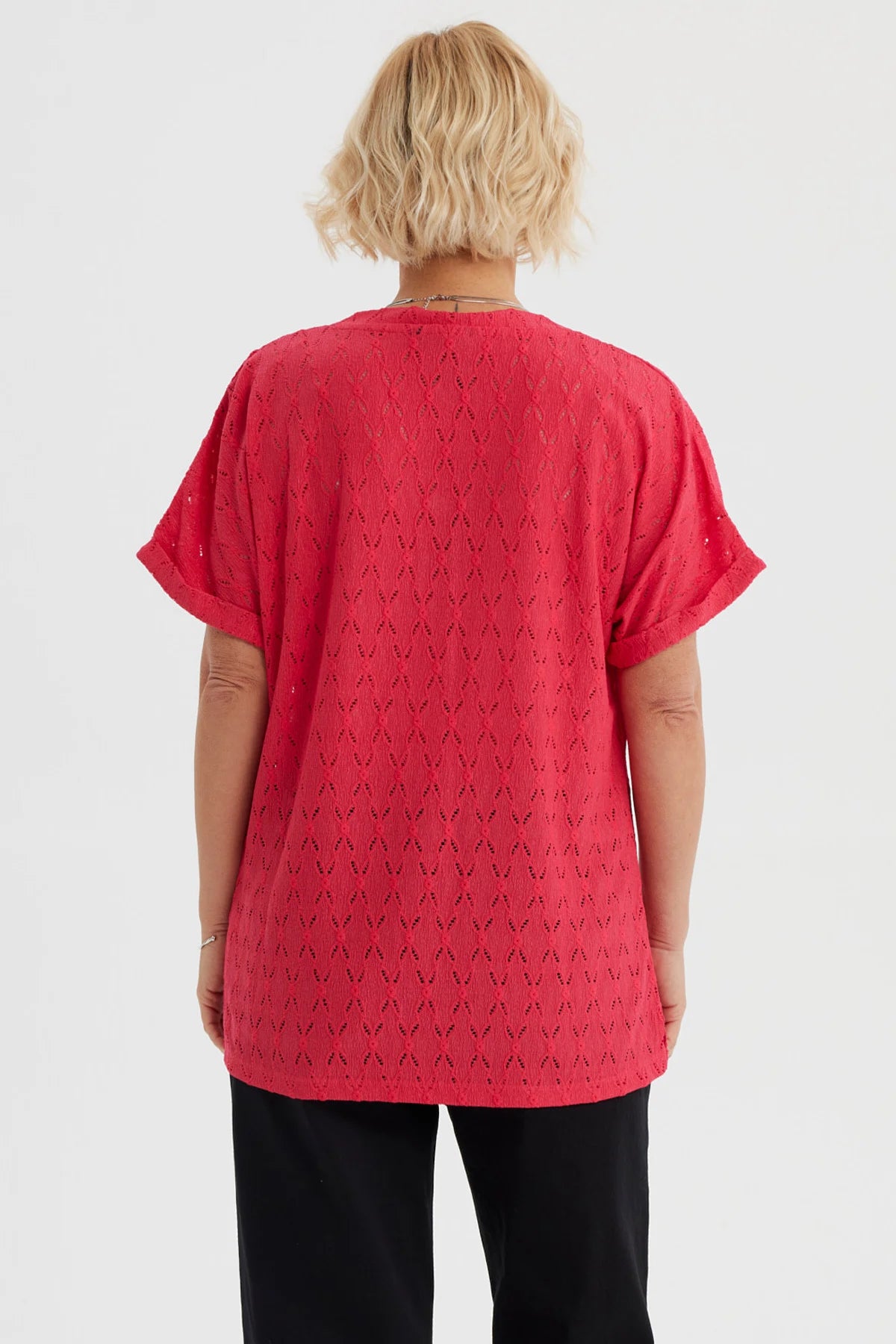 Polera Mujer Lisa Abotonada Fucsia