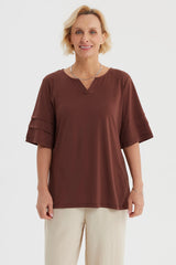 Polera Mujer Textura Café