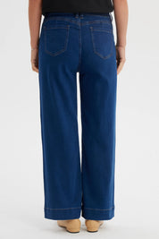 Jeans Mujer Clásico Calce Recto Azul