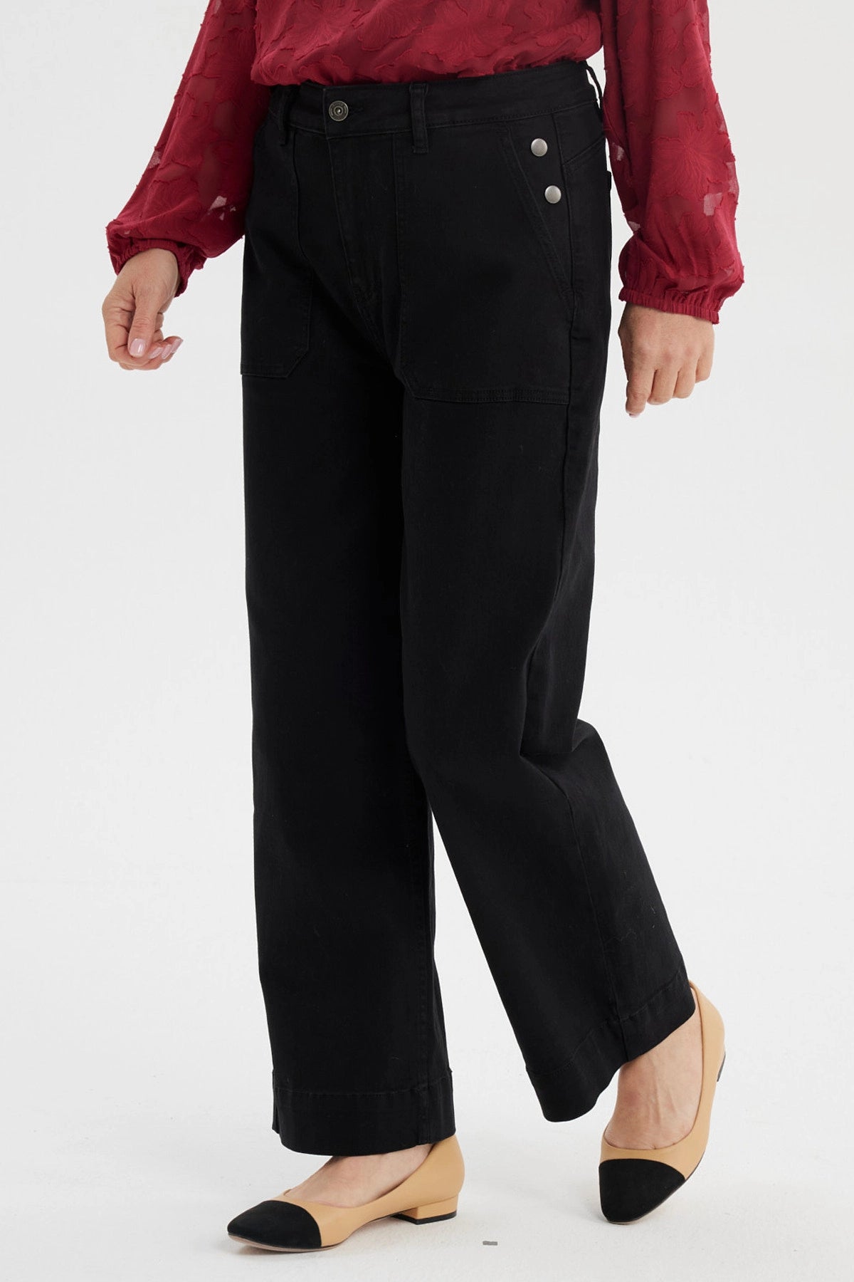 Jeans Mujer Clásico Calce Recto Negro