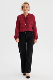 Jeans Mujer Clásico Calce Recto Negro