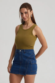 Polera Mujer Sudadera Verde Olivo