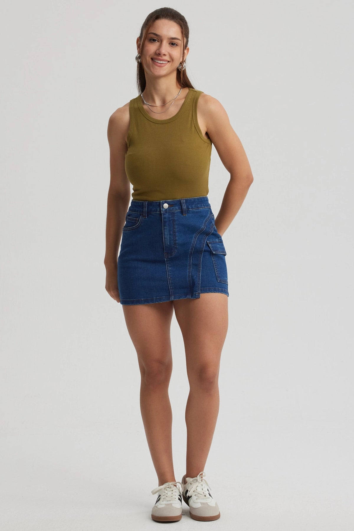 Polera Mujer Sudadera Verde Olivo