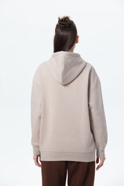 Polerón Mujer Oversize Print Beige