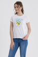 Polera Mujer Gráfica Roll Up Blanco / Azul Oscuro