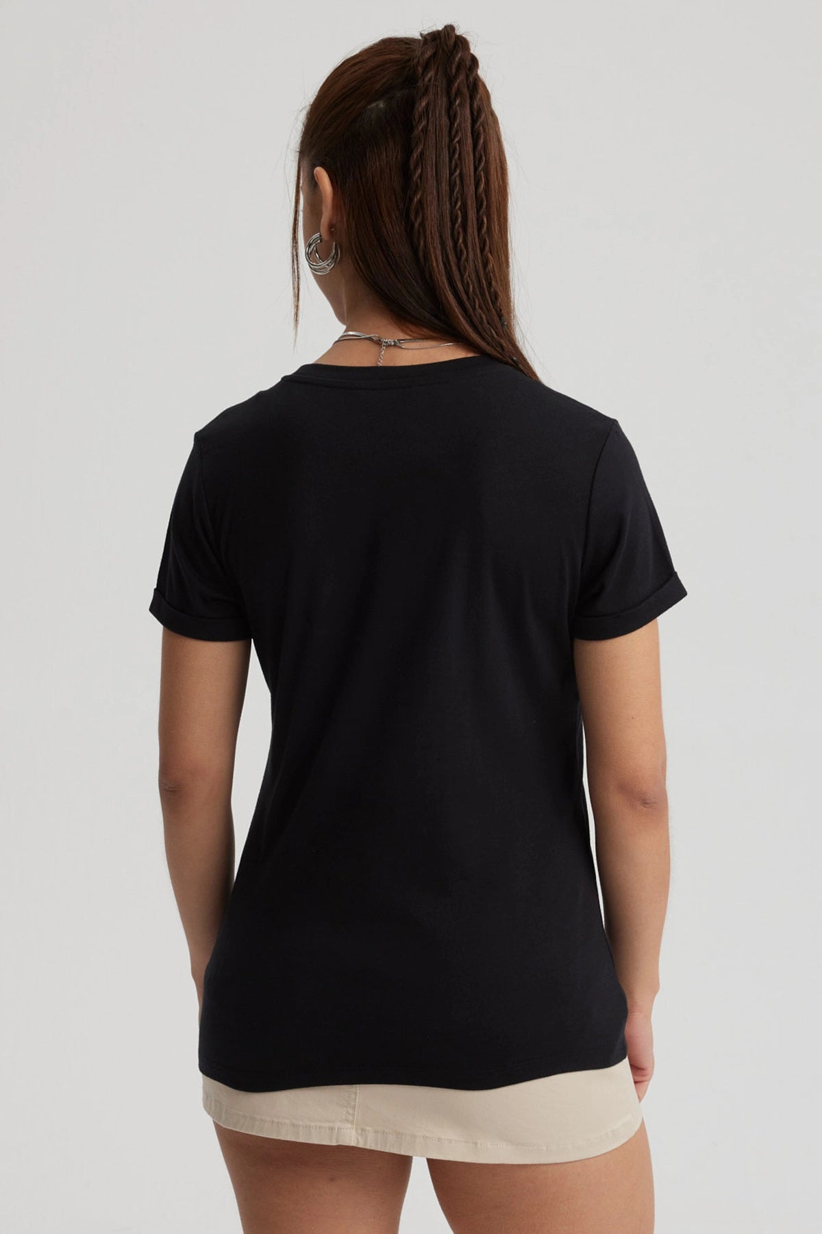 Polera Mujer Gráfica Roll Up Negro / Blanco