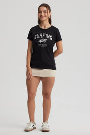 Polera Mujer Gráfica Roll Up Negro / Blanco