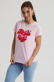 Polera Mujer Gráfica Roll Up Rosa