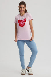 Polera Mujer Gráfica Roll Up Rosa