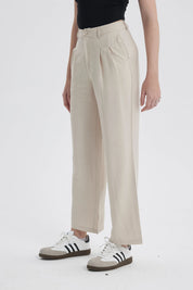 Pantalón Mujer Sastrero Beige