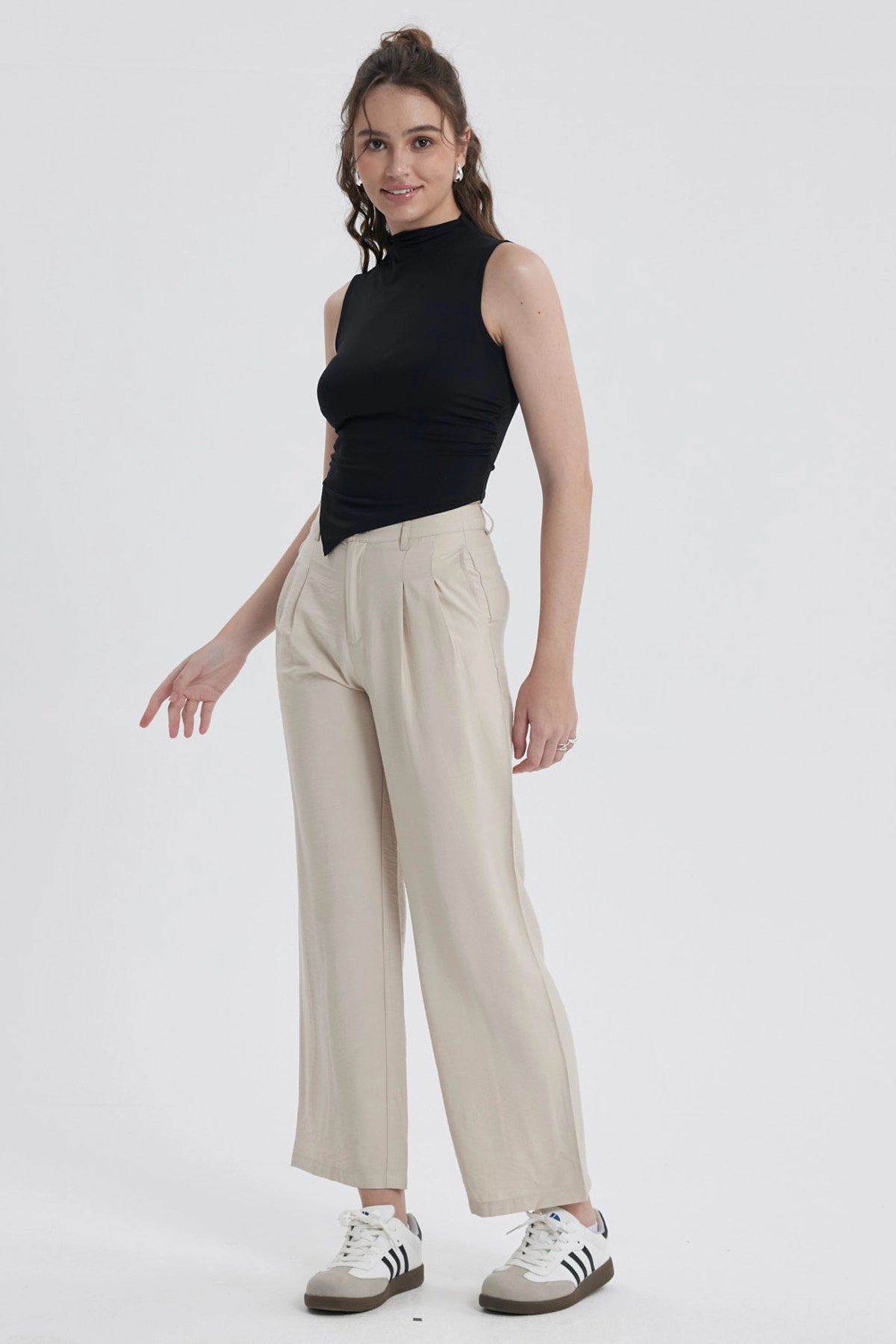 Pantalón Mujer Sastrero Beige