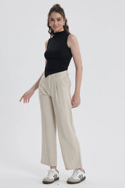 Pantalón Mujer Sastrero Beige