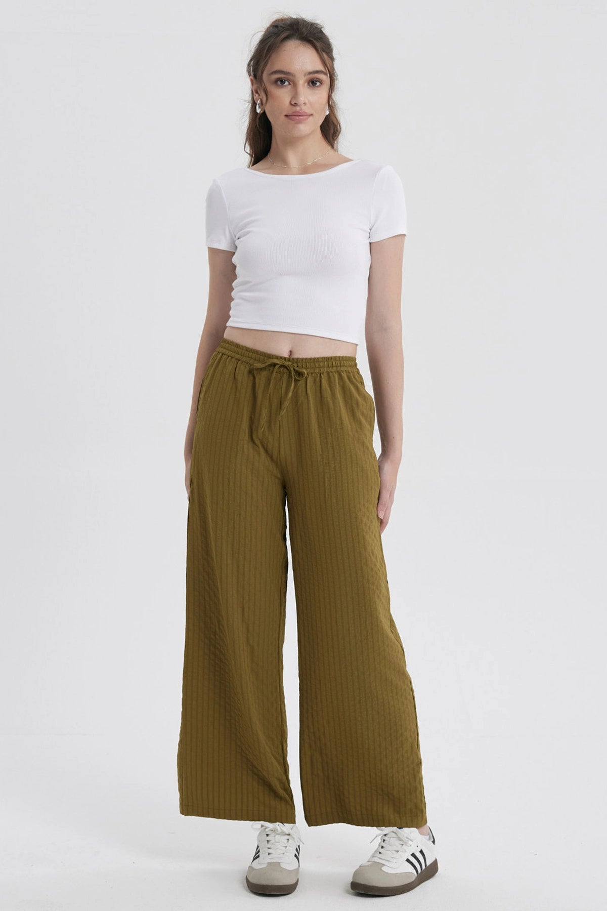 Pantalón Mujer Pretina Verde Olivo