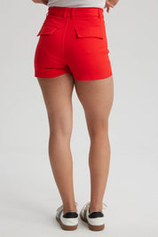 Short Mujer Gabardina Color Rojo