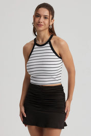 Polera Mujer Cuello Halter Blanco