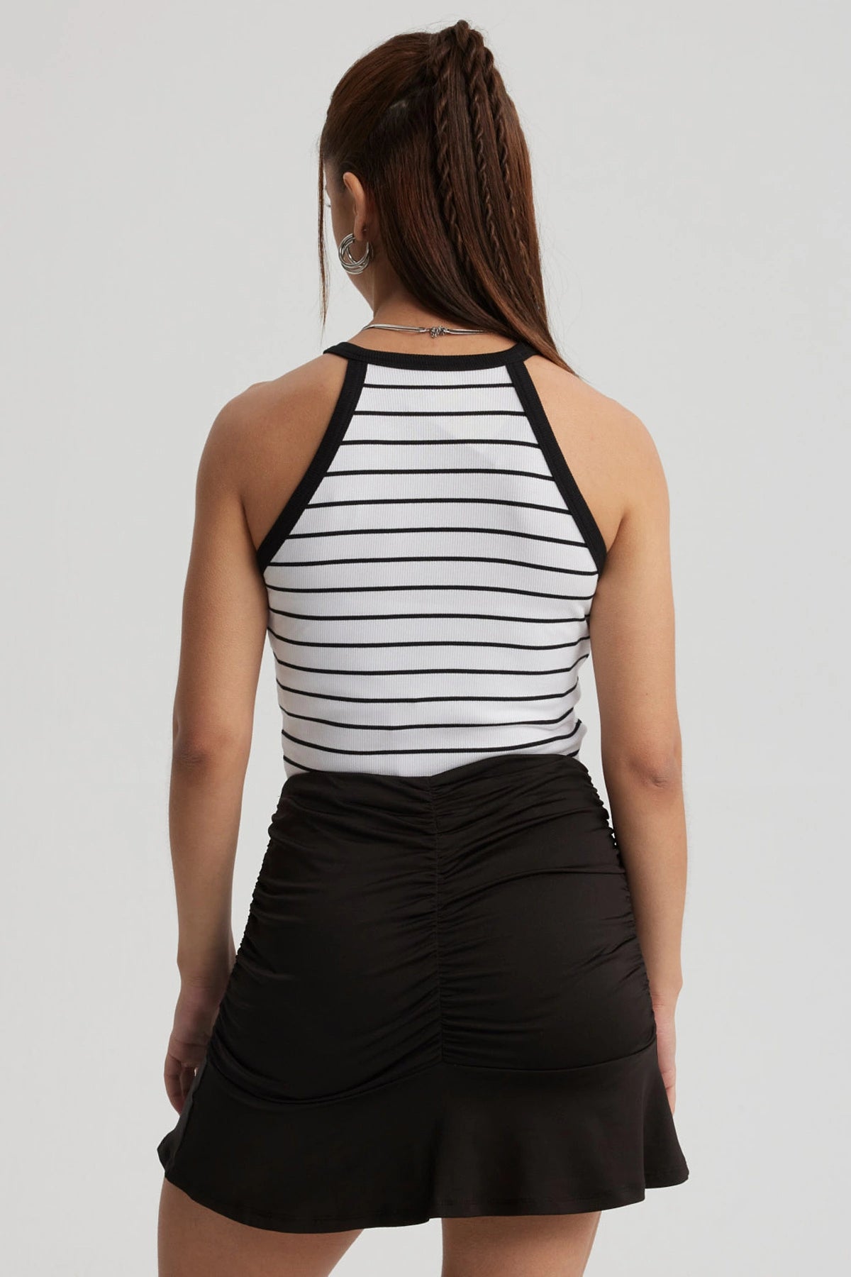 Polera Mujer Cuello Halter Blanco