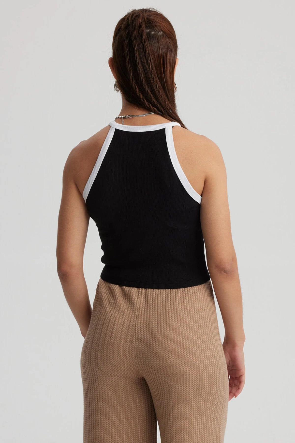 Polera Mujer Cuello Halter Negro