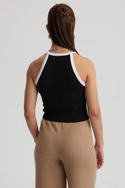 Polera Mujer Cuello Halter Negro