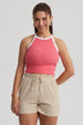 Polera Mujer Cuello Halter Rosado