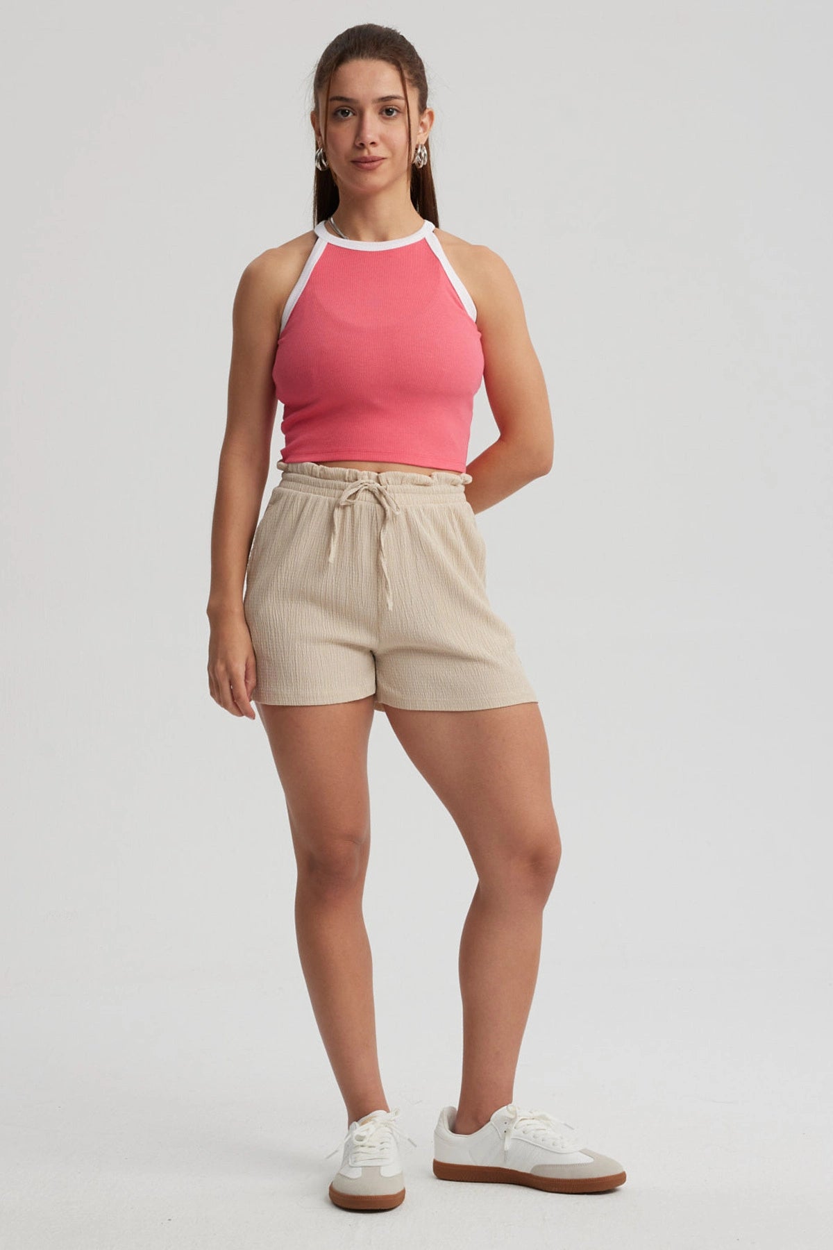 Polera Mujer Cuello Halter Rosado