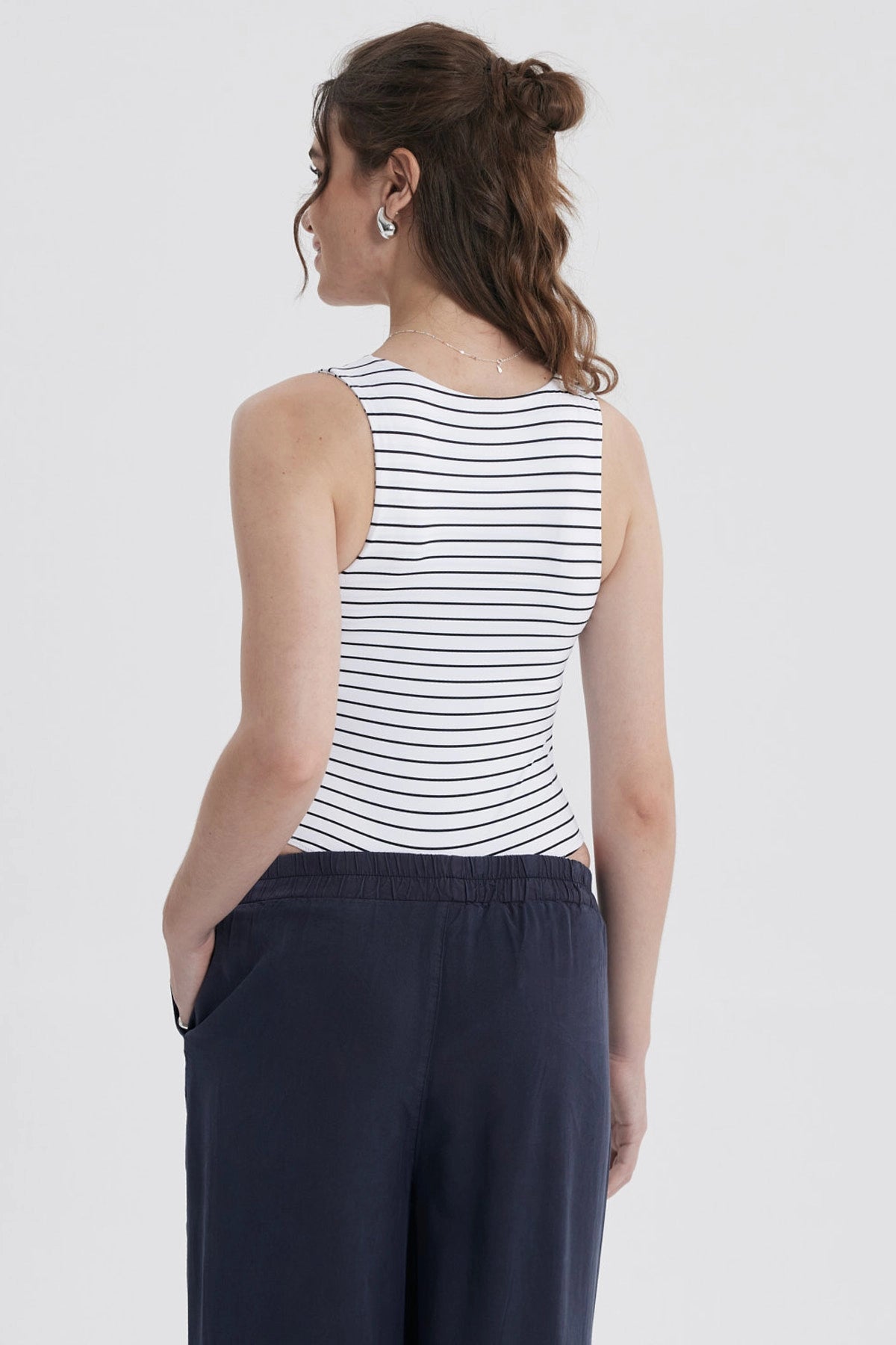 Polera Mujer Body Basic Blanco / Negro