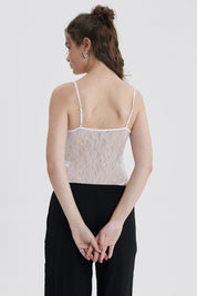 Polera Mujer Body Encaje Blanco