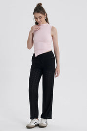 Polera Mujer Basta Asimétrica Rosa