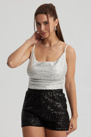 Polera Mujer Escote Drapeado Gris