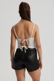 Polera Mujer Escote Drapeado Gris