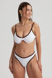 Traje de Baño Mujer Sostén Vivo Contraste Blanco